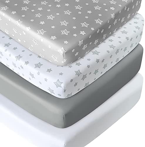 Moonsea Crib Sheets 4 Pack - Soft Breathable White