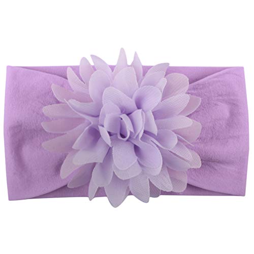Toptim Soft Nylon Headbands with Chiffon Flowers