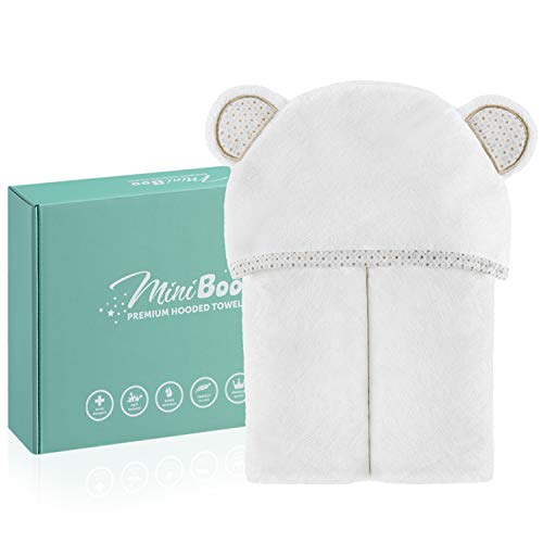 MINIBOO Hooded Baby Towel - Super Soft Bamboo Viscose for Newborns