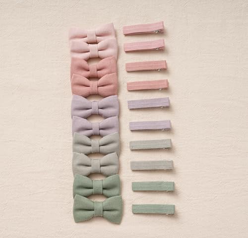 Fancy Clouds Baby Hair Clips with Bows 20pc Set 1