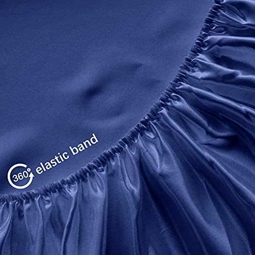 Biloban Satin Crib Sheets 2 Pack Grey Navy