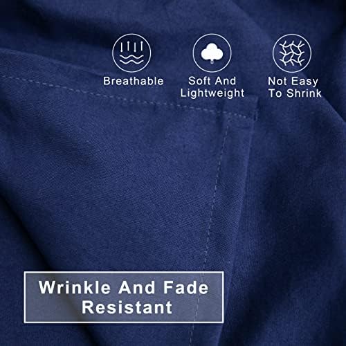 FLXXIE 4-Piece Toddler Bedding Set Navy Blue Microfiber