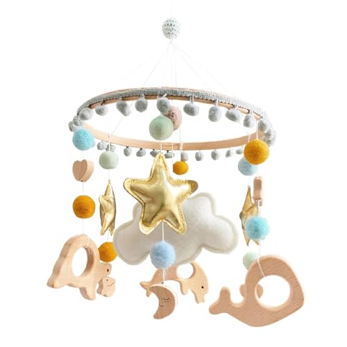 MOVEBO Animal Baby Mobile for Crib - Cute Wood Design