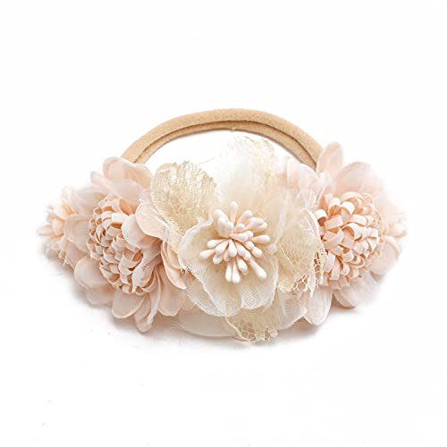 Baby Girl Headbands with Flowers 3PCS Elastic Hairbands