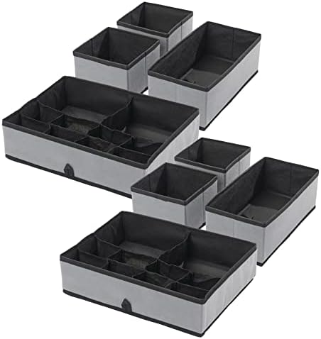 mDesign 2-Piece Baby Storage Box Set - Charcoal GreyBlack