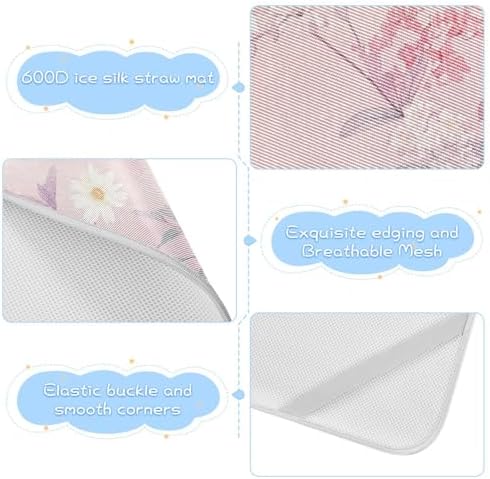 Chinese Style Flowers Peach Cooling Baby Mattress Pad