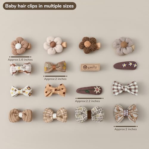 Baby Girl Hair Clips Set 20Pcs Tiny Hair Bows for Kids