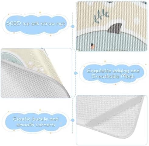 Cooling Whale Khaki Crib Mattress Pad 28x52