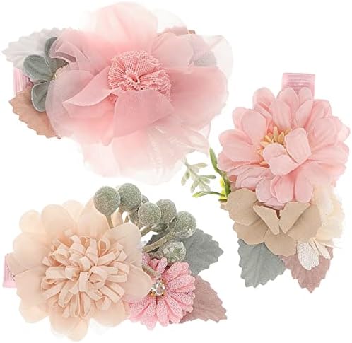 GALPADA 3pcs Floral Hair Clips for Toddlers and Kids