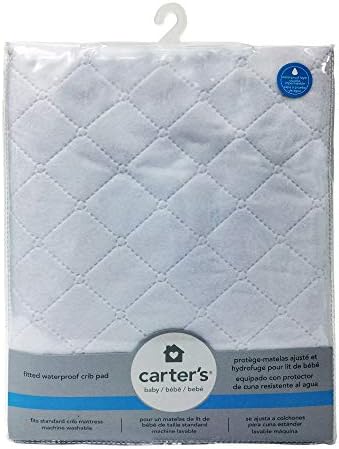 Carters Waterproof Crib Mattress Protector for Boys and Girls - White