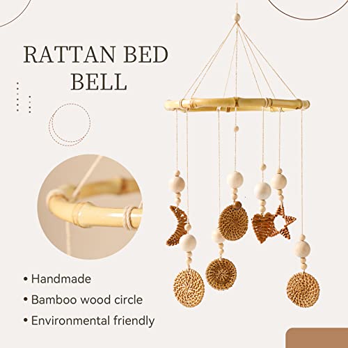 Handmade Rattan Crib Mobile for Baby Boy or Girl