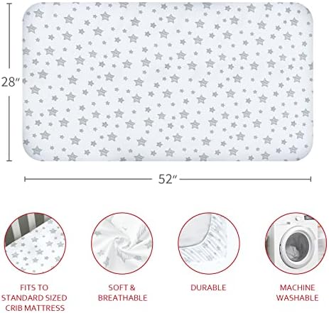 Moonsea Crib Sheets 4 Pack - Soft Breathable White