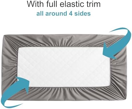 NTBAY 2 Pack Waterproof Mini Crib Mattress Protector - Smoke Grey