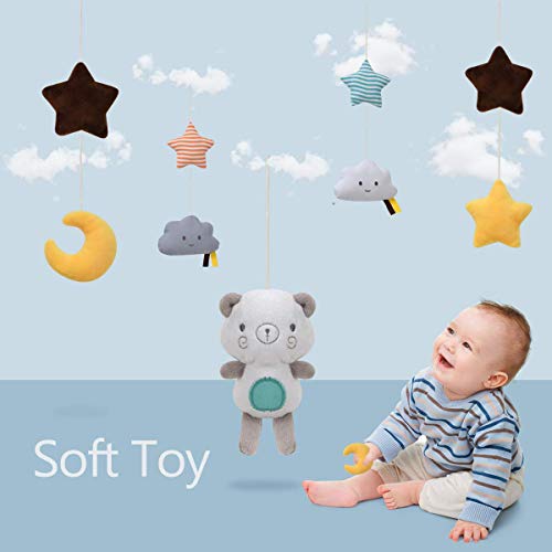 TuiVeSafu Baby Musical Crib Mobile with Rotating Toys