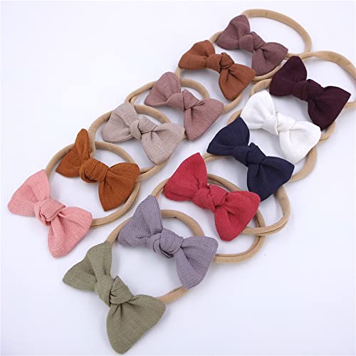 Linen Mini Bow Headband for Baby Toddler Newborn