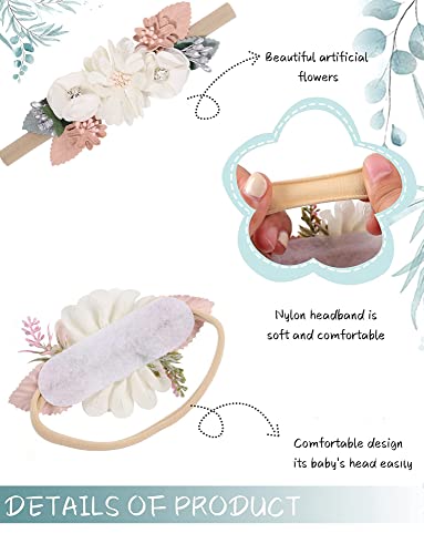 Panegy Flower Headband for Baby Girls Pack of 3