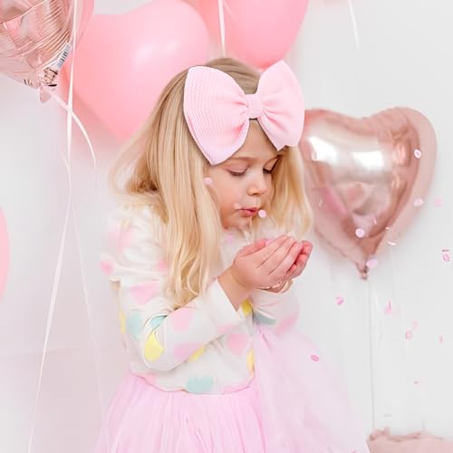 YanJie Baby Girl Headbands - Soft Red Pink Bow for Newborns Toddlers