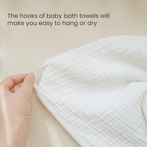 Konssy 2-Pack Hooded Muslin Baby Towels