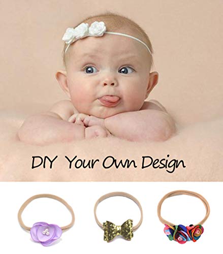Super Soft Nude Nylon Headbands 20 Pcs for Baby and Kids