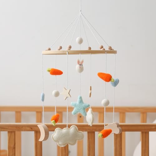GOODMOM Felt Bunny Crib Mobile for Baby