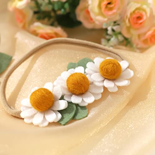 Felt Daisy Baby Headband for Newborn and Birthday Parties