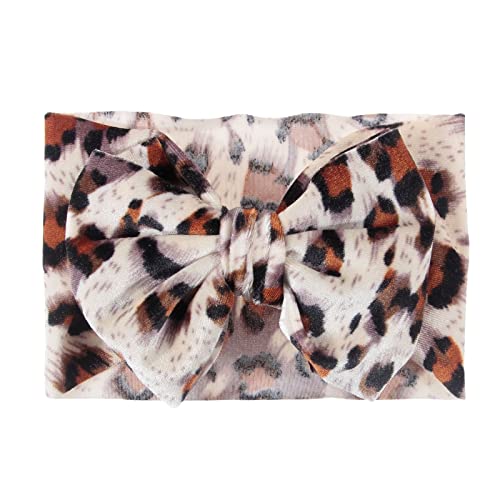 Nishine 5PCS Baby Girls Leopard Hair Turban Head Wraps