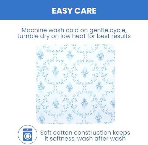 Delta Children Organic Cotton Fitted Crib Sheets - Blue Botanicals Pack of 2