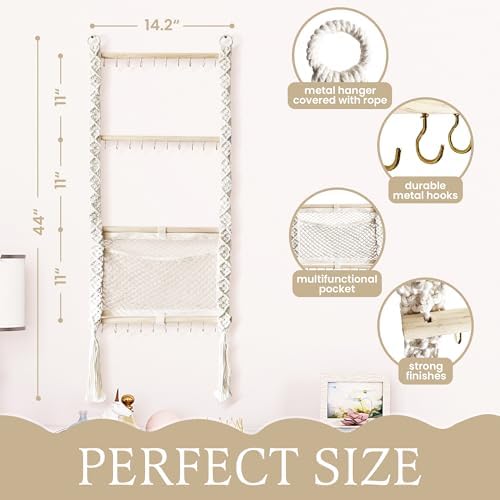 Handmade Macrame Headband Organizer for Girls