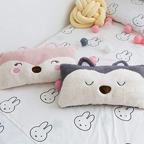 Snugtown Cute Fox Lumbar Pillow 12x24 Inches Grey Ivory