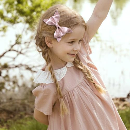DED 30pcs Glitter Hair Bows Clips for Girls