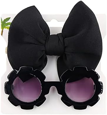 Surakey Kids Flower Sunglasses and Hairband Set