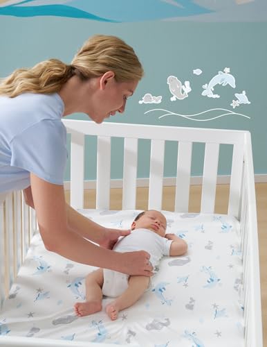 Momcozy Muslin Crib Sheets 52x28 2 Pack Soft Breathable Cotton 1