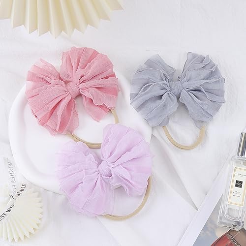 Lanmerry Baby Girls Stretchy Headbands 3PCS