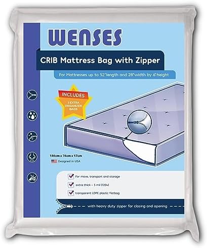 Wenses Crib Mattress Storage Bag with Zipper 1