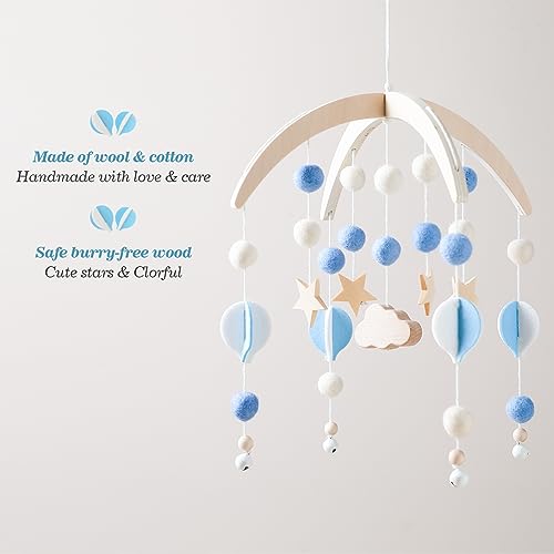 Mamimami Home Baby Mobile with Felt Balls Blue