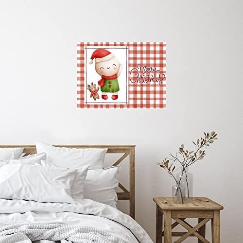 Christmas Red Buffalo Plaid Wall Decal Sticker for Bathroom and Kids Room