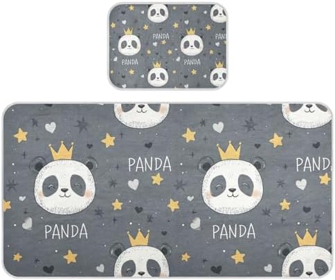 Panda King Star Grey Cooling Baby Mattress Pad 28x52