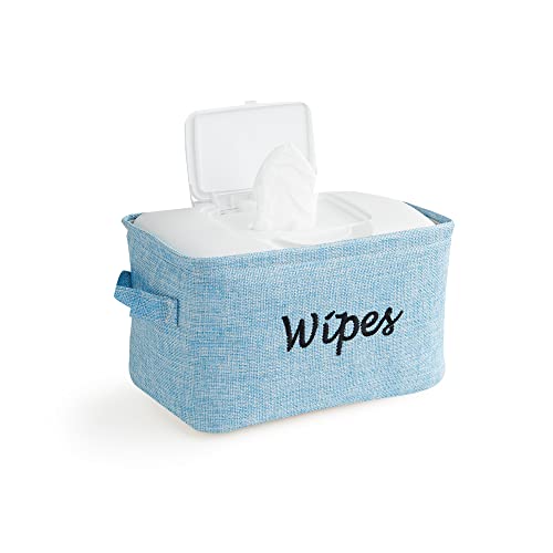 Dejaroo Blue Linen Wipes Newborn Essentials Basket 1