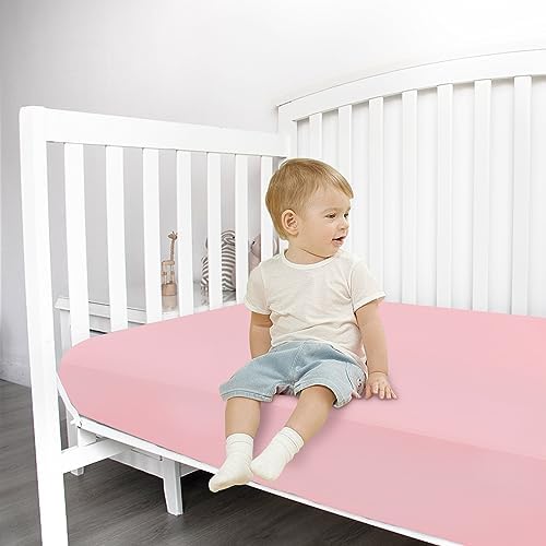 Magik Kover Stretchy Crib Sheets for Girls 2 Pack Pink