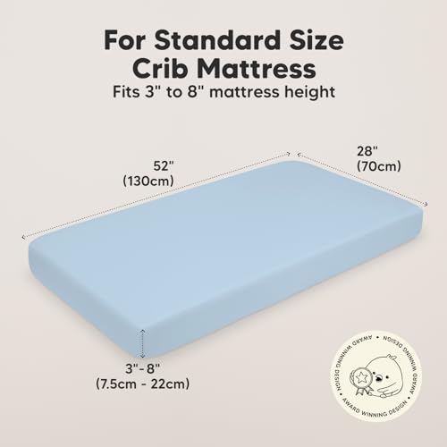 KeaBabies 2-Pack Organic Crib Sheets - Neutral Breathable Soft