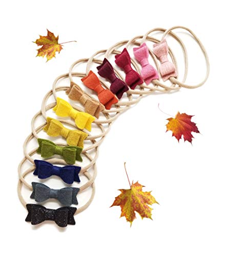 Vanaguelite Fall Rainbow Mini Bows Headbands