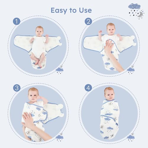 Yoofoss Organic Cotton Swaddle Sleep Sack 0-3 Months 1