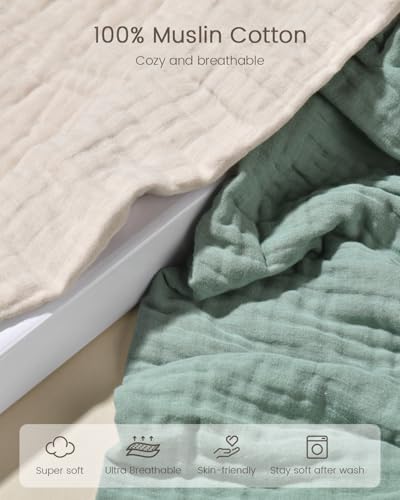 FAVERDIIY Hooded Baby Towels 2 Pack 35x35 Inch Muslin