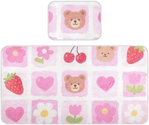 Pink Strawberry Flower Cooling Baby Mattress Pad Cover 1