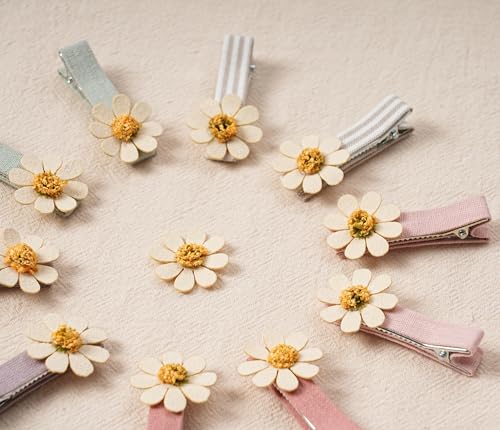 Fancy Clouds Assorted 10Pcs Daisy Fabric Hair Clips