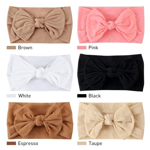 Vivinin Baby Bow Headbands Set - 6PCS Mixed Colors