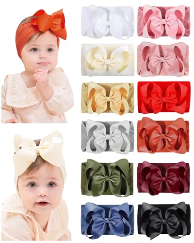 Doboi 12PCS Nylon Hair Accessories with Big Ribbon Bows