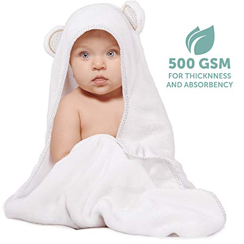 MINIBOO Hooded Baby Towel - Super Soft Bamboo Viscose for Newborns
