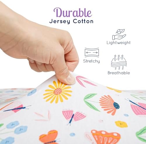 GROW WILD Butterflies Flowers Crib Sheets Girl 3 Pack