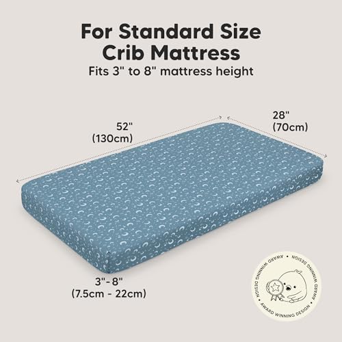 KeaBabies 2-Pack Bamboo Crib Sheets - Soft Breathable 1